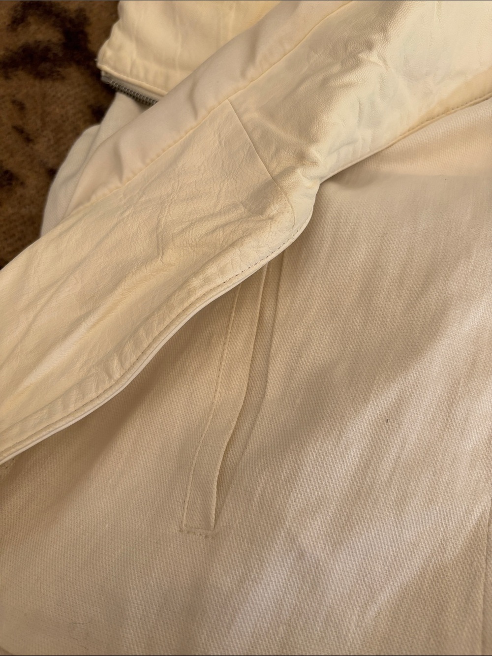 Vince Cream Leather Moto Vest - Picture 5 of 5